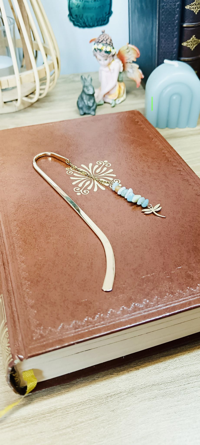 Marque page Libellule doré - Collection d'été Eclats d'Ame