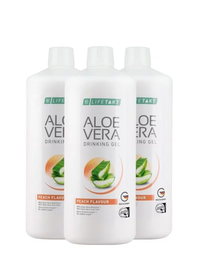 LR Lifetakt Aloe Vera Drinking Gel pêche en pack de 3