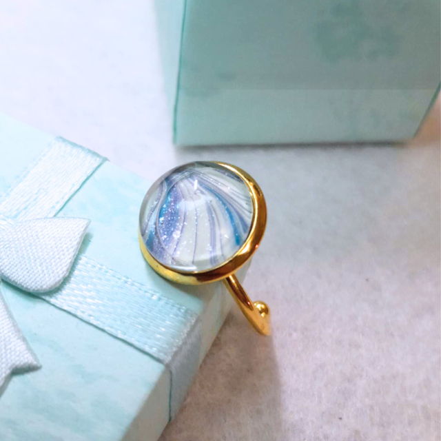 VOILE CELESTE - Bague ajustable - Métal doré 