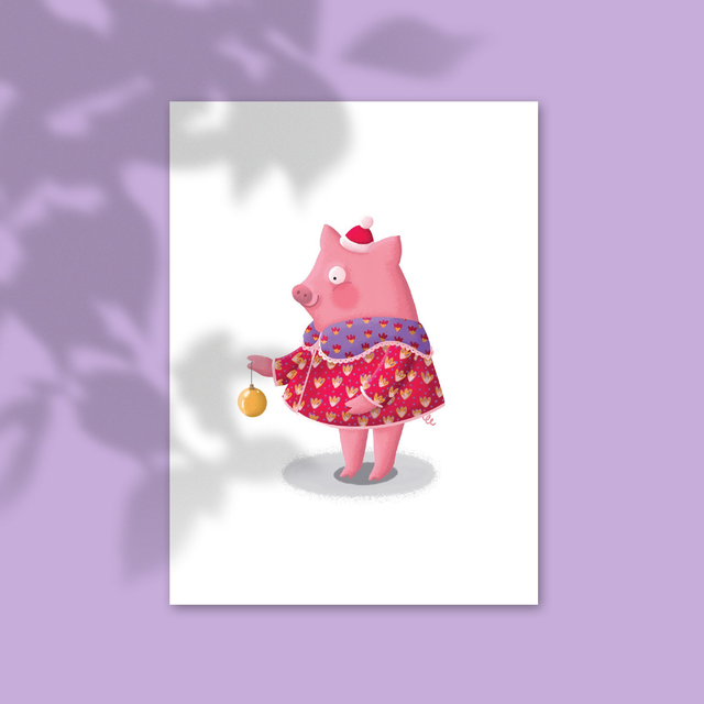 Noël - Truie - 10 x 15 cm