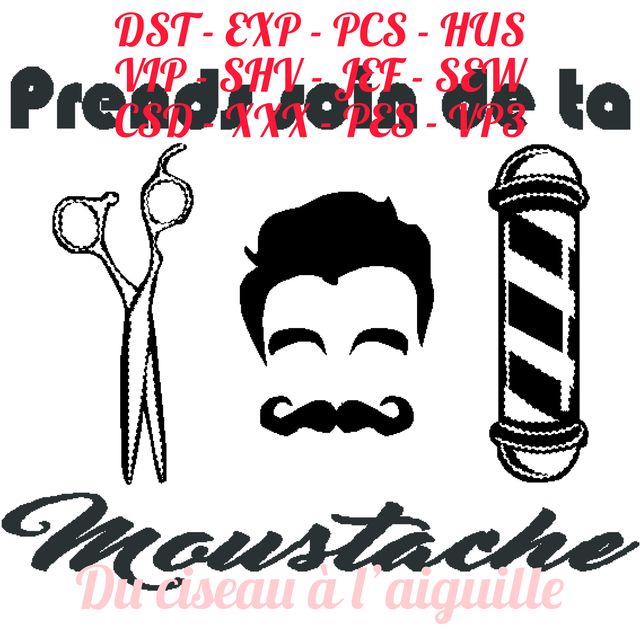 fichier broderie soin moustache - Cadre 10x10 / 12 Formats