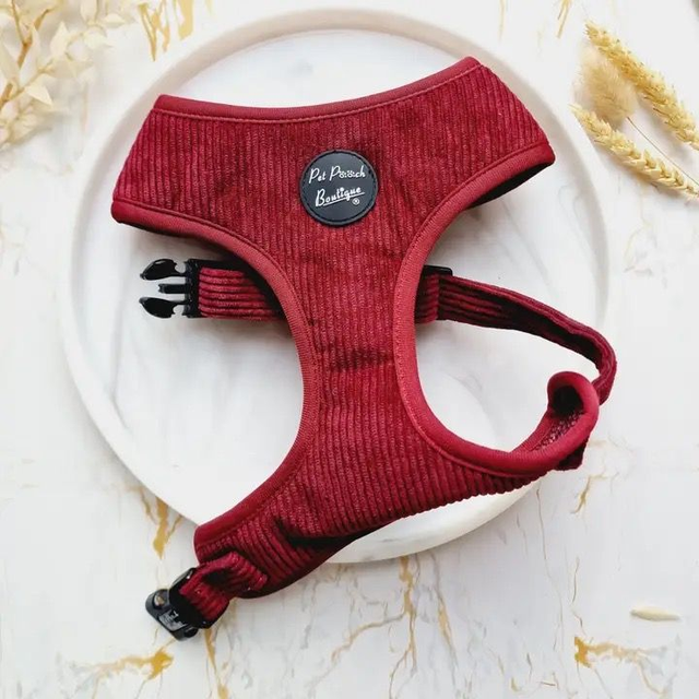 Pet Pooch Boutique Harness - Burgundy Red