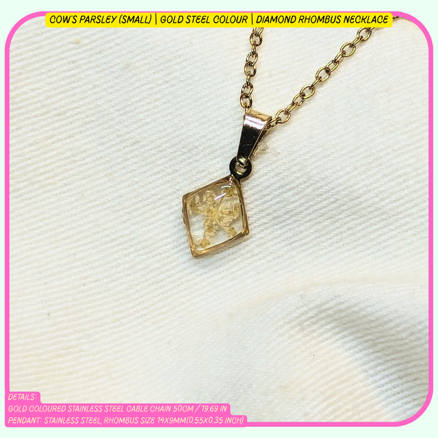 "Diamond" Rhombus Pendant | Necklaces | Real Flowers