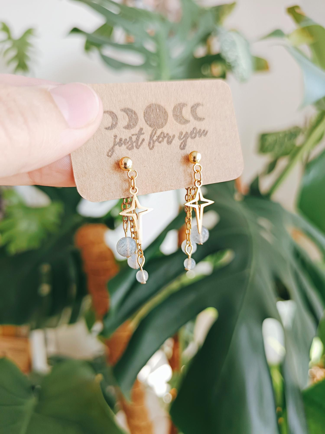 BOUCLES - COSMIC VIBES (doré/labradorite)