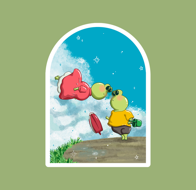 Ponyo sur la falaise - sticker