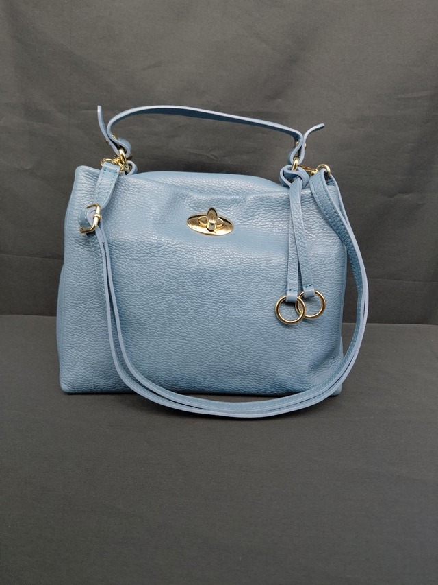 Petit sac en cuir couleur bleu 