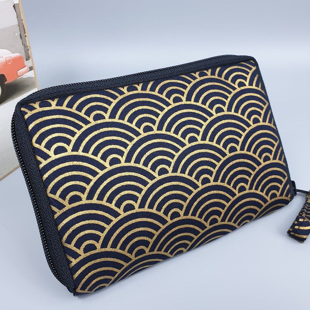 Portefeuille court zippé "Nami" noir doré