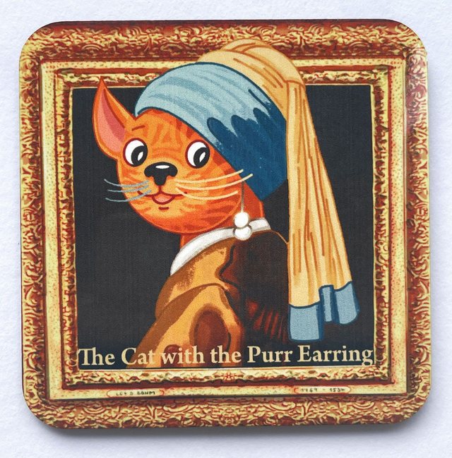 Untersetzer / Coaster "The Cat with the Purr Earring"