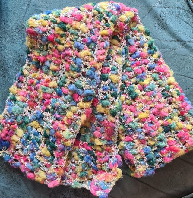 New Handmade Crochet Childs Scarf 30% Wool 