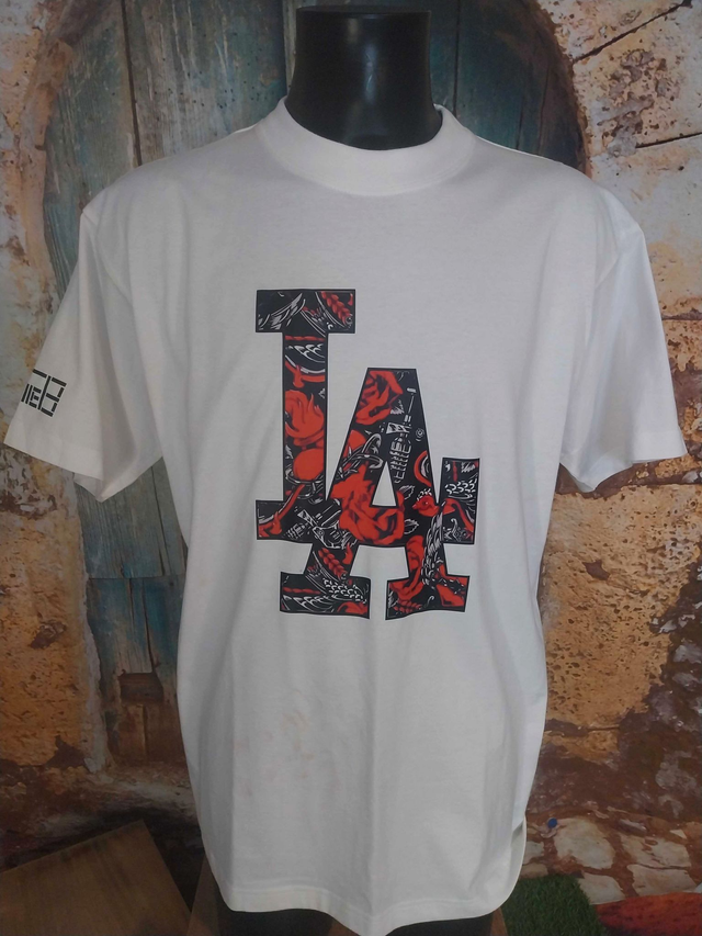 T-SHIRT BLANC HOMME (H17) &quot;LA&quot;