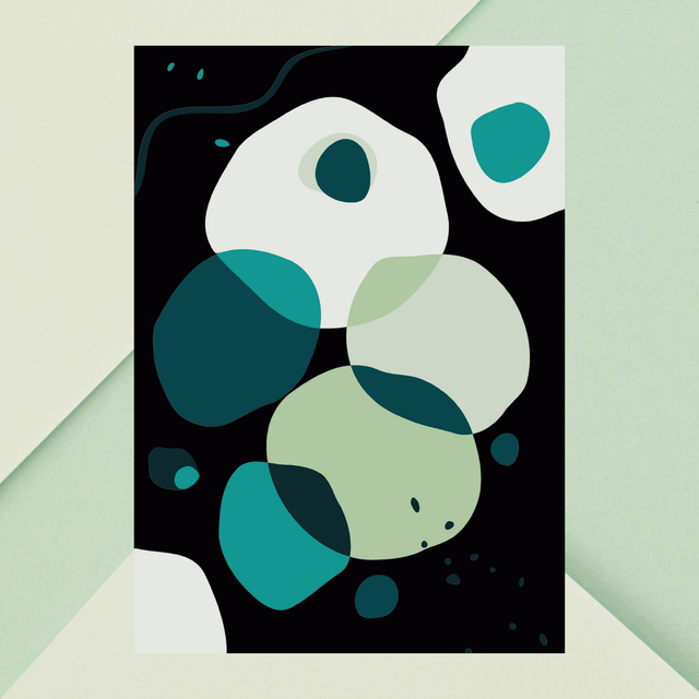 Impression Abstraite Bohème Verte - Décoration Murale Moderne / Green Boho Abstract Print - Modern Wall Decor