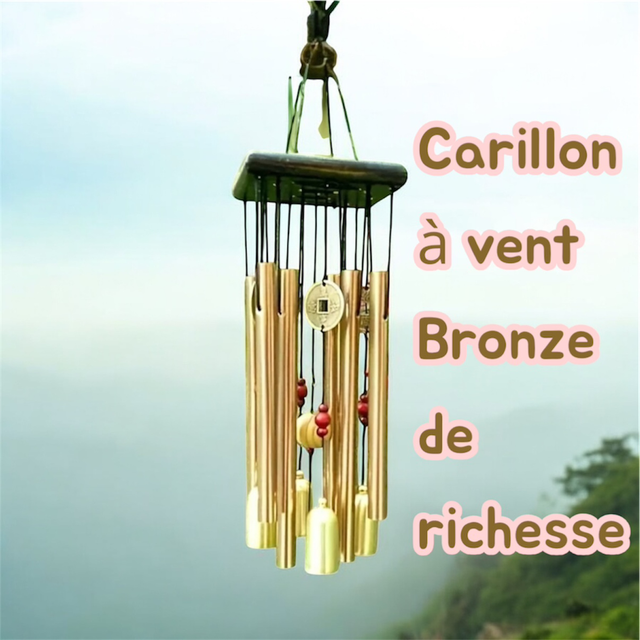 Carillon bronze de richesse 67 cm