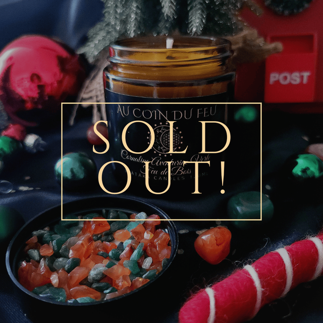 Edition Limitée 2024 - Bougie parfum 'Feu de Bois' - Cornaline Aventurine Verte