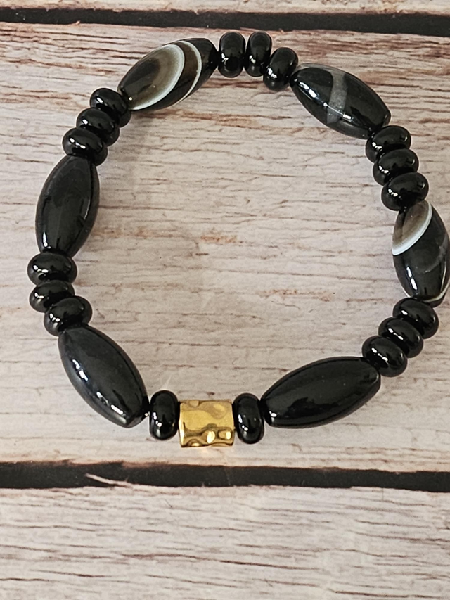 Bracelet en Onyx noir