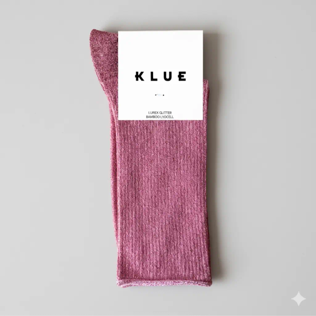 KLUE Glitter Lurex socks in eco-friendly Lyocell | Strawberry red