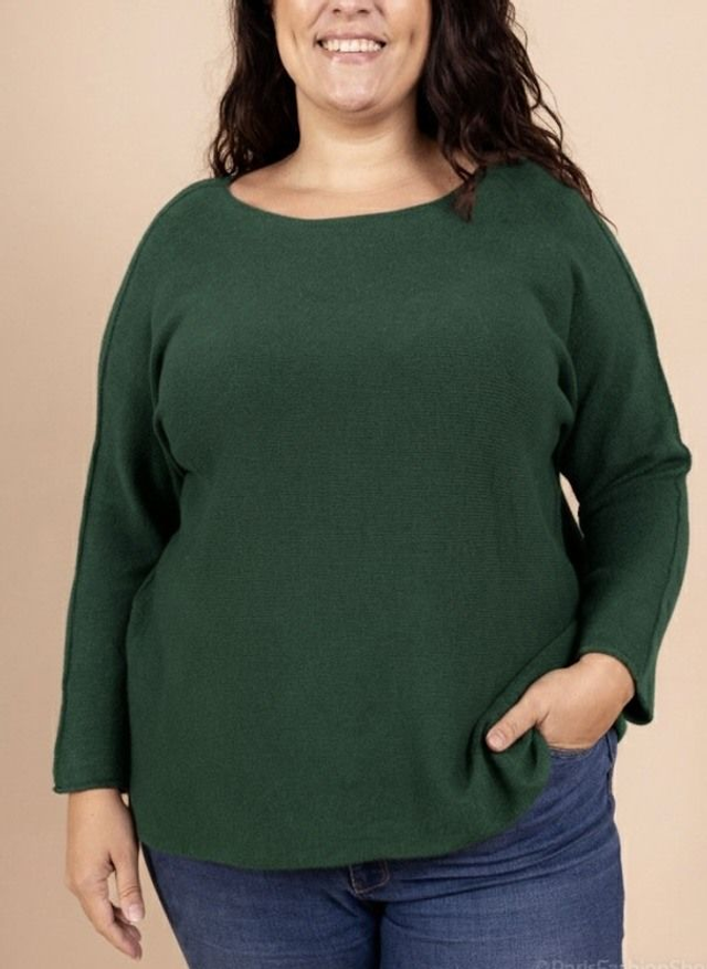 Pull doux vert bouteille