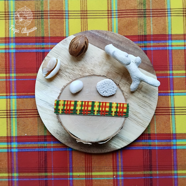 Madras Tissé (Large): Rouge / Jaune / Orange / Vert