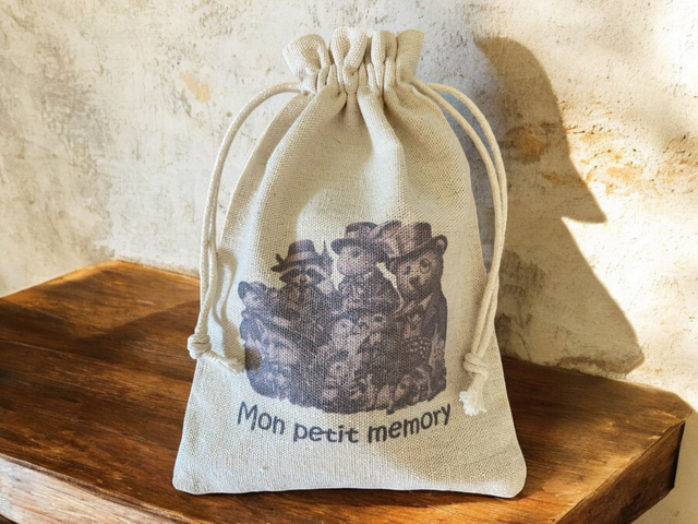 Mémory en bois style victorien vintage avec son petit pochon