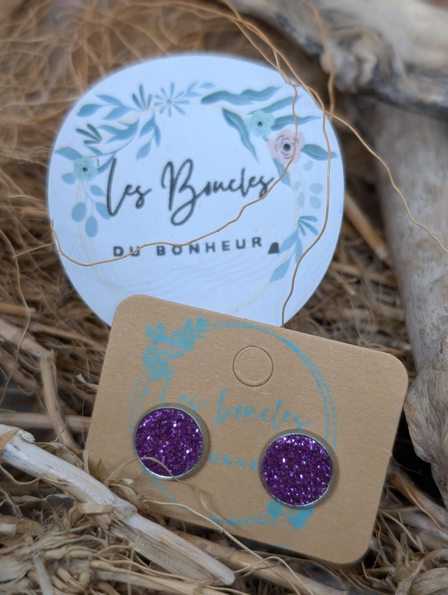 Puces violet paillettes (pu024)
