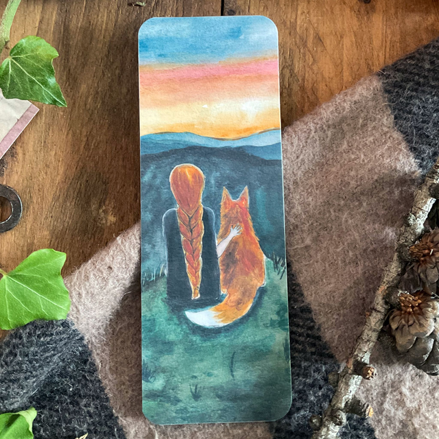 Amitié au coucher de soleil - marque page 