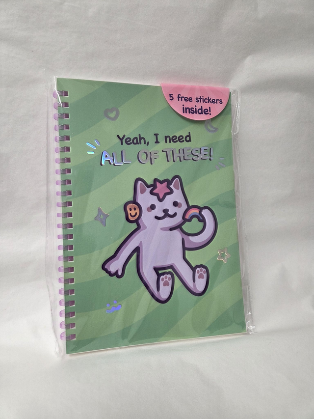 A5 Sticker Book With Free Stickers Inside - Green - ST-029