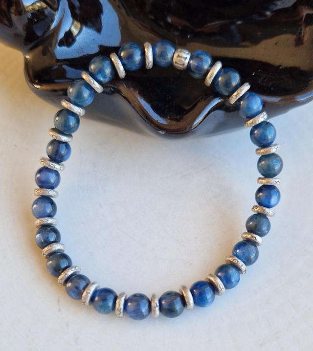 Bracelet KYANITE + argent 6mm