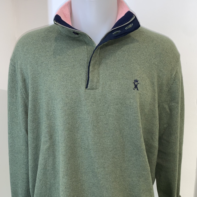 Pull col zippé et boutonné laine Vicomte A