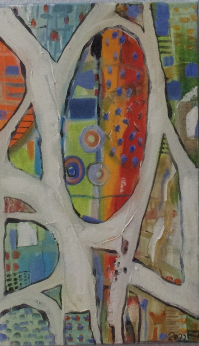 ART ABSTRACT OIL ON CANVAS - IS-LAND12