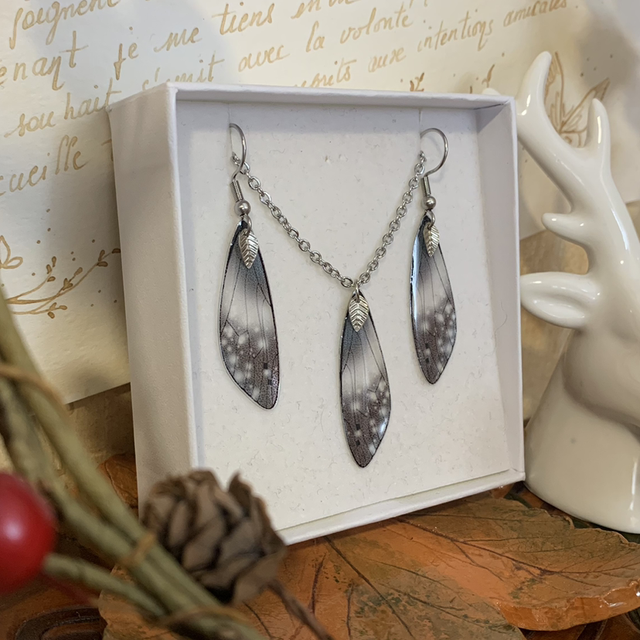 Parure Féérique Givrée Anthracite bleuté