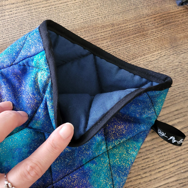 Pochette pour livre Grand Format : Bleu/Vert/Doré