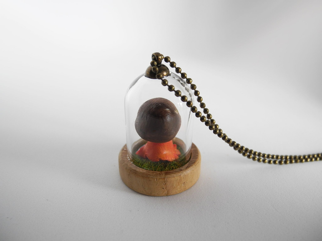 Scarletina Bolete – miniature pendant for mushroom lovers