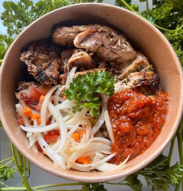 Poulet grillé au four + alloco