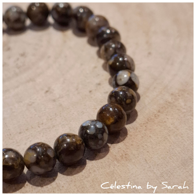 Bracelet Opale noire 6mm Taille Dame