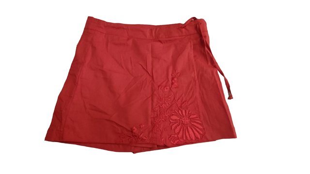 Jupe short rouge brodée 6 ans (Alouette)