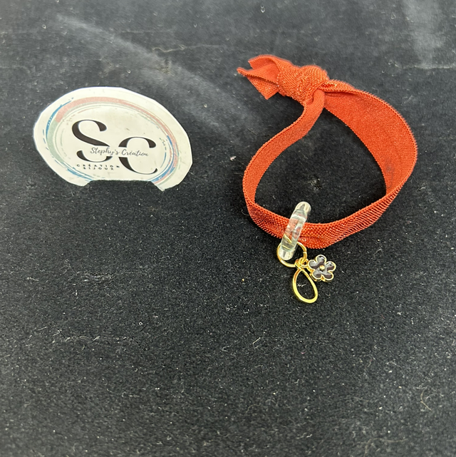 🌟 Bracelet ruban élastique - orange