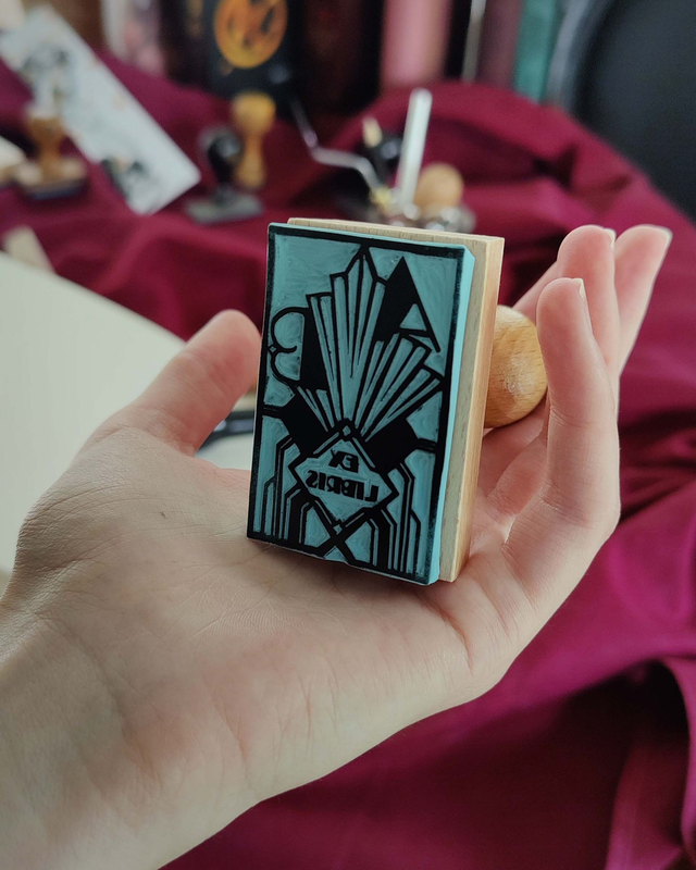 Ex-libris éclat art déco - Tampon personnalisé