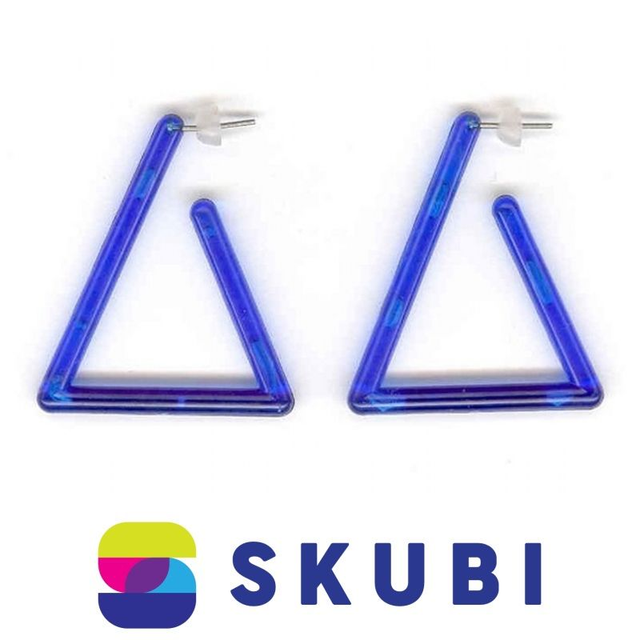 RETRO NÁUŠNICE PLASTOVÉ - TRIANGL - 4.5 CM (č. 147)