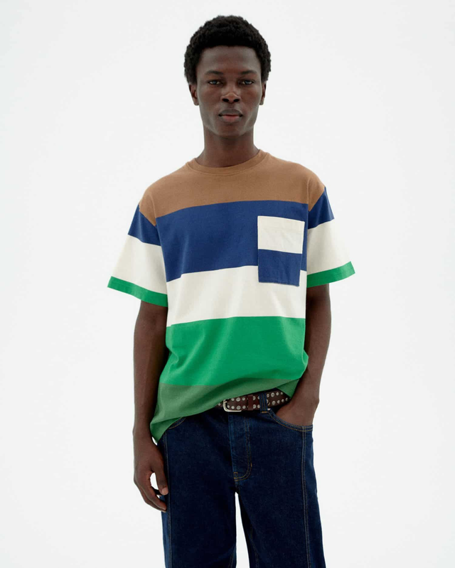 THINKING MU LAND STRIPES AARON TEE