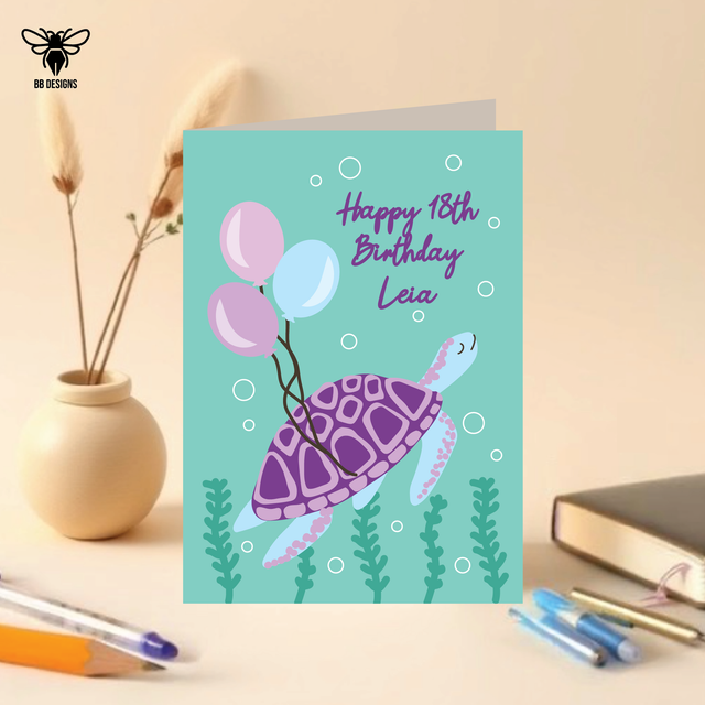 Turtle Birthday Card