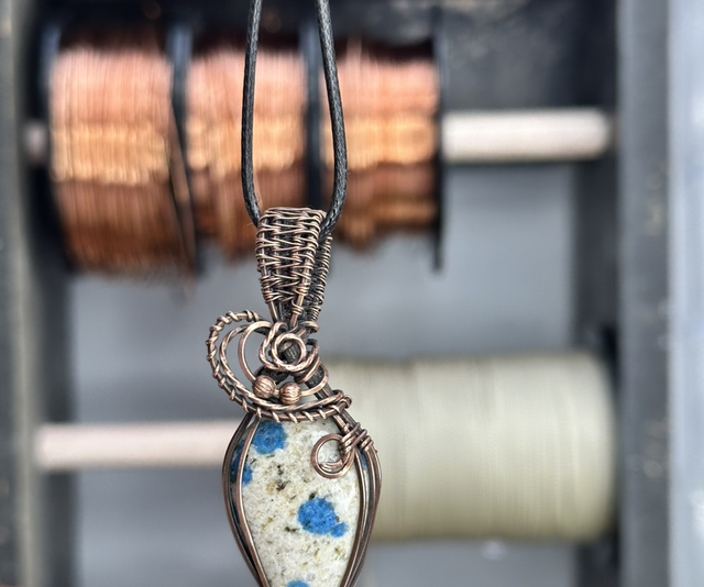 K2 Jasper pure copper wire wrapped pendant 