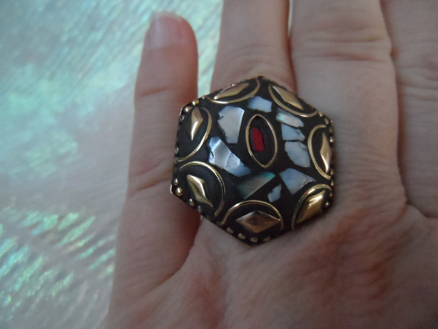 Bague médaillon tibétain