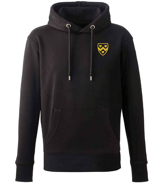 FOS Unisex Black Hoodie Yellow Crested