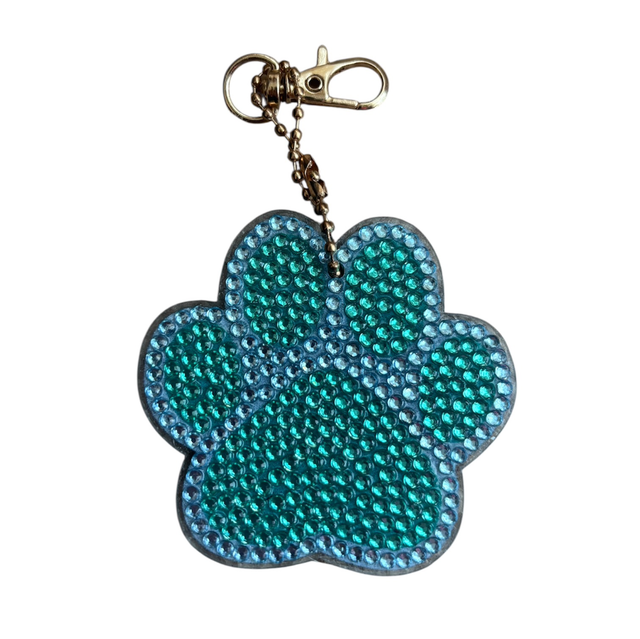 Blue/Teal Paw Print Keyring
