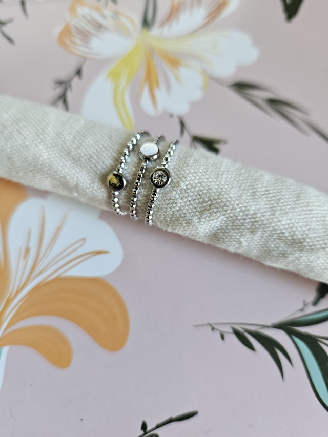 BAGUE ARGENTE REGLABLE ACIER INOXYDABLE MODELE 10