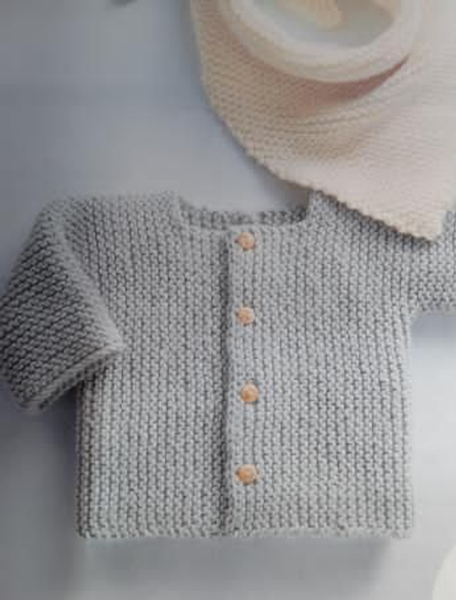 Gilet droit longue manche 0/3 mois SUR COMMANDE