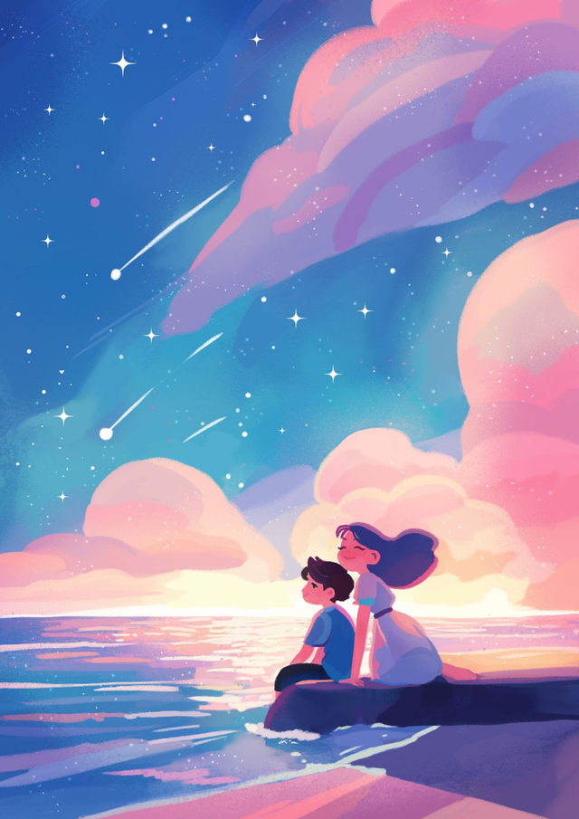 PRINT ORIGINAL - Where Siblings Meet the Sea