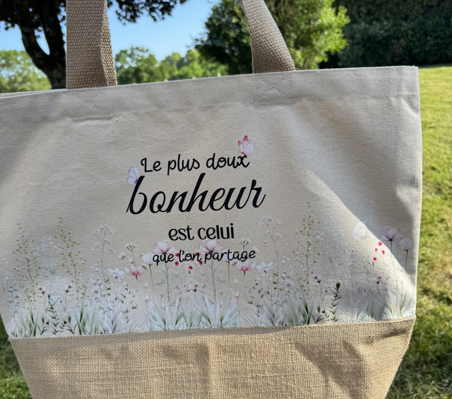 Grand cabas coton et jute