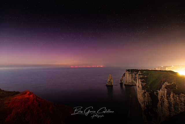 Aurore boréale - Etretat (format paysage) 