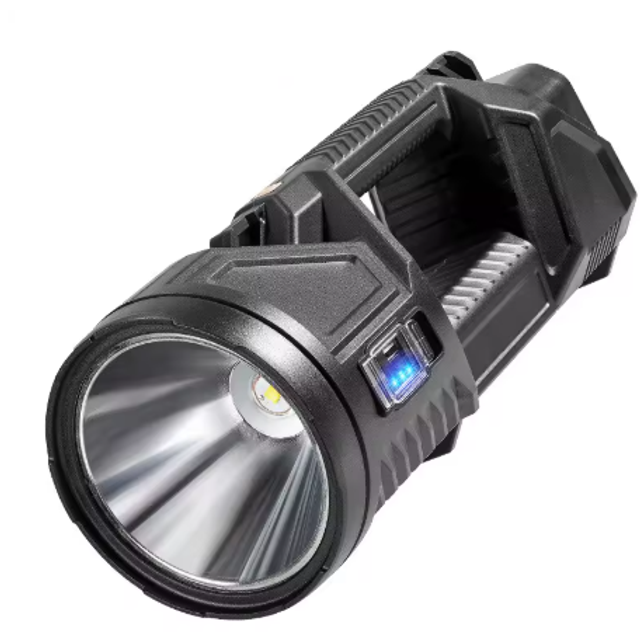 Projecteur ultra puissant grande capacité batterie au Lithium lampe Rechargeable avec  batterie externe, lampe rechargeables solaire