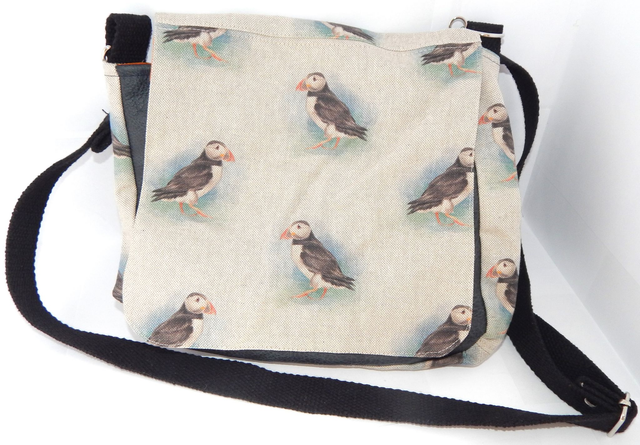 Leather Puffin Handbag